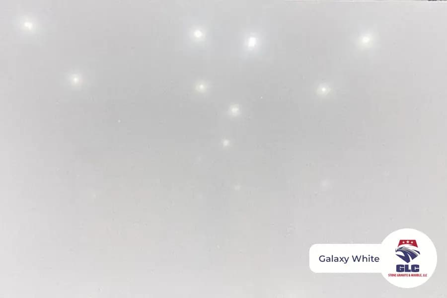 Galaxy White, quartz slab